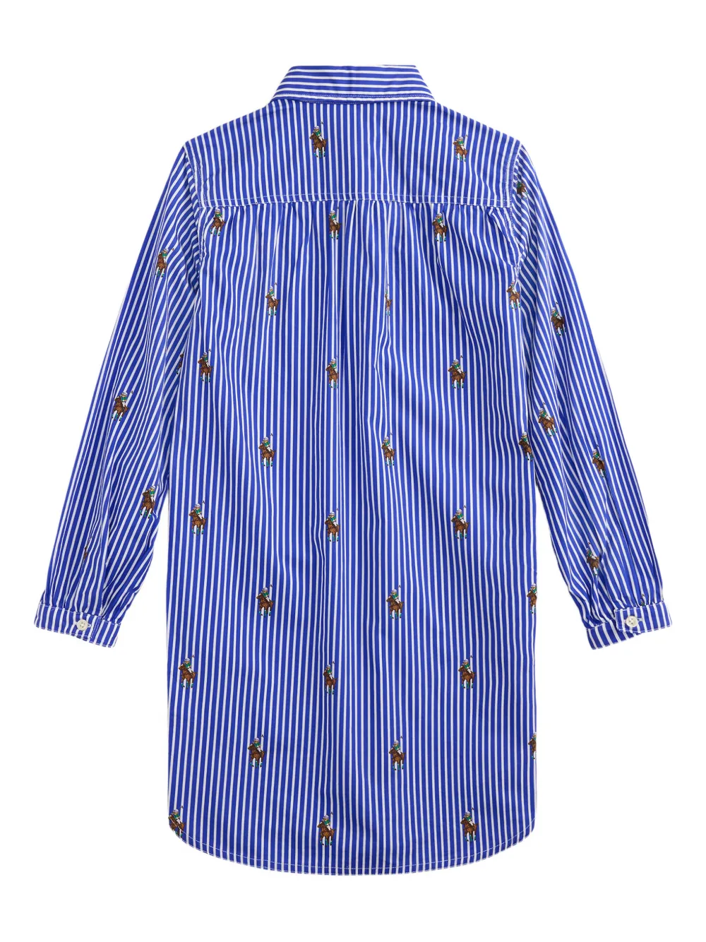  Polo Ralph Lauren Kids Striped Shirt Dress - Blue 