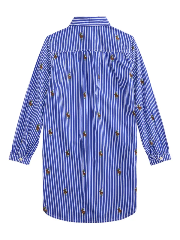 POLO RALPH LAUREN KIDS ストライプ シャツワンピース | ブルー