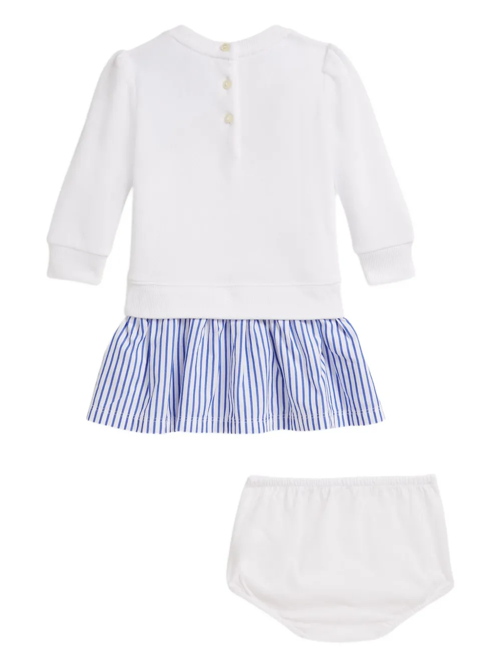 POLO RALPH LAUREN KIDS Polo Bear gestreept jurkset - Wit