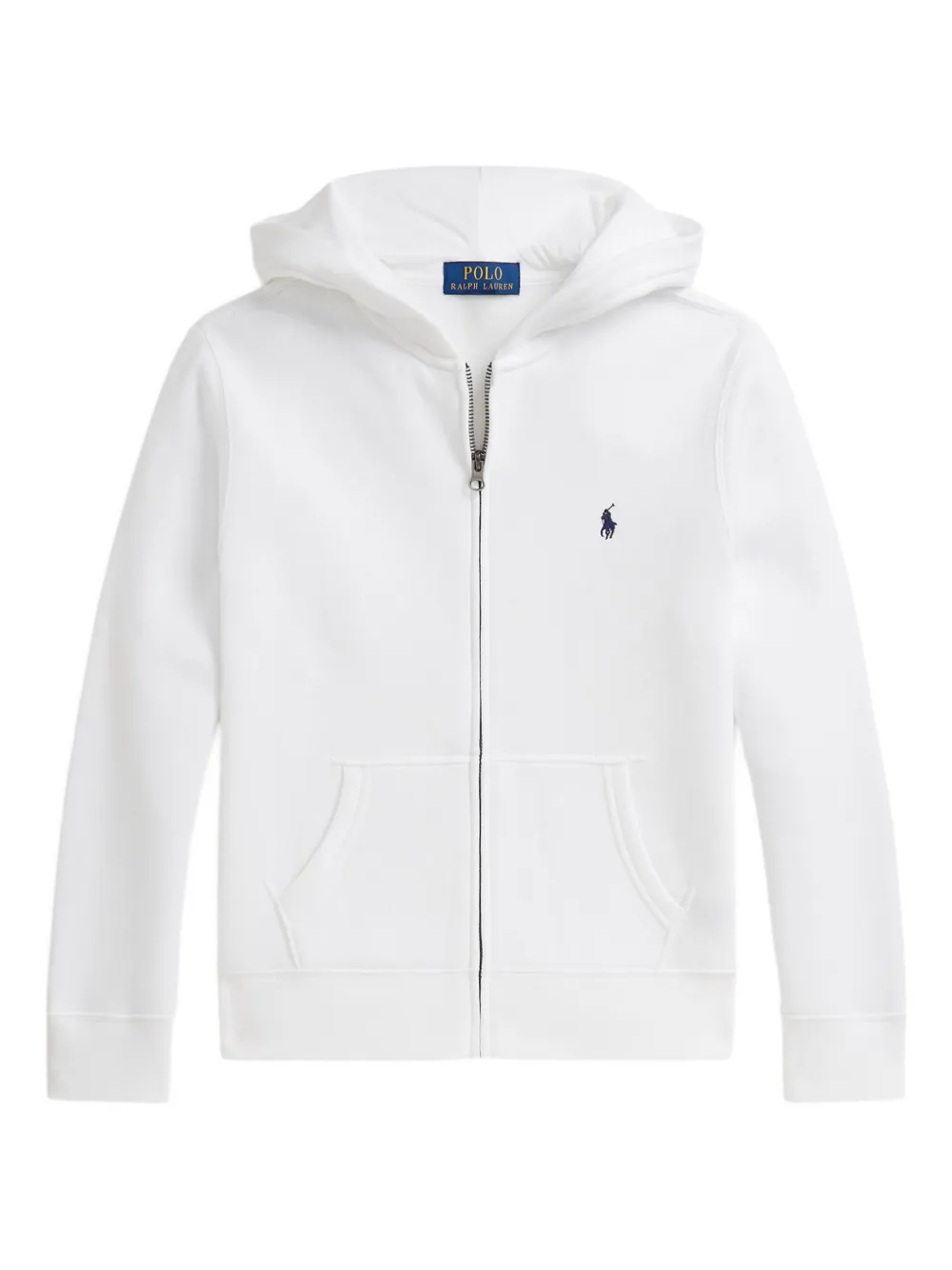 POLO RALPH LAUREN KIDS Felpa con logo ricamato e zip - Bianco