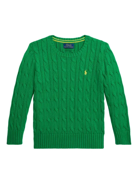 POLO RALPH LAUREN KIDS sueter con tejido de ocho y logo bordado