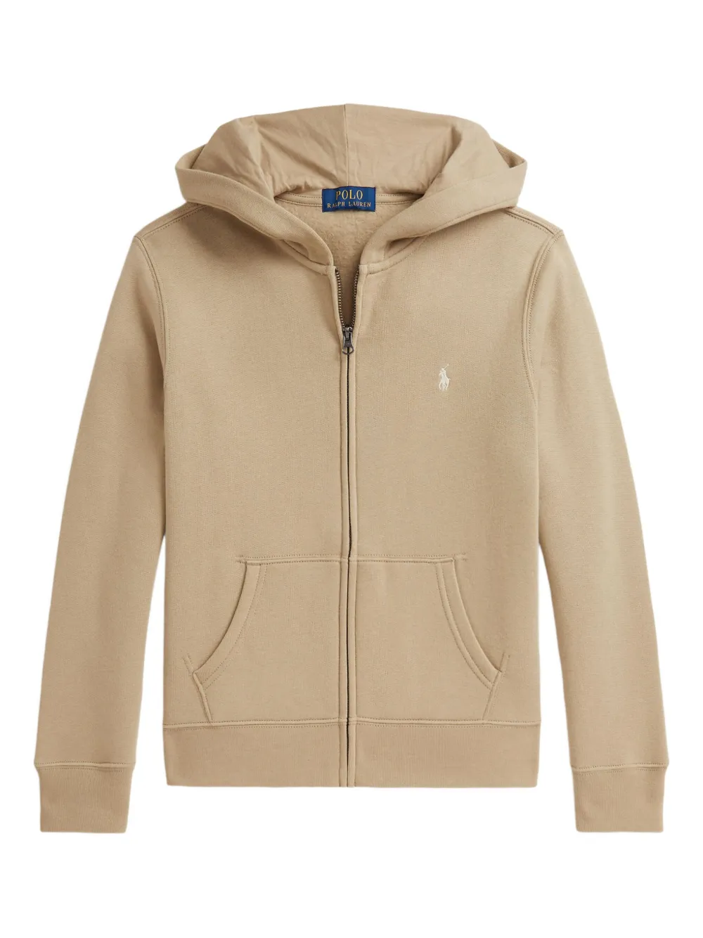 POLO RALPH LAUREN KIDS Felpa con logo ricamato e zip - Toni neutri