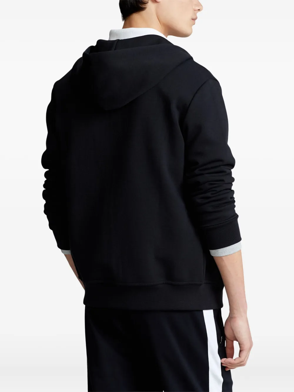 Polo Ralph Lauren Hoodie met geborduurd logo en rits Zwart