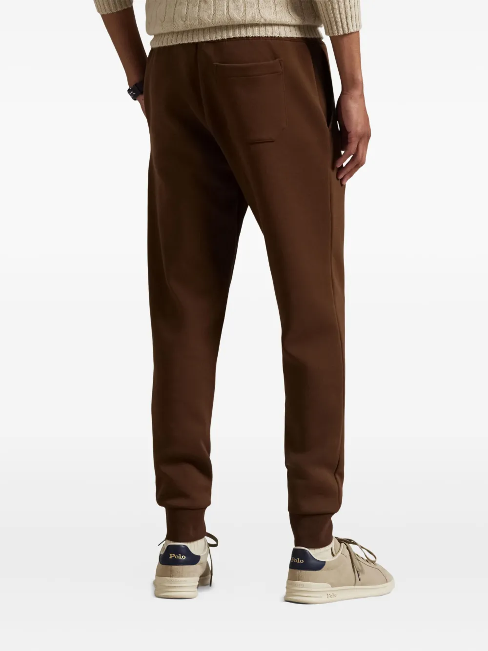 double-knit embroidered track pants