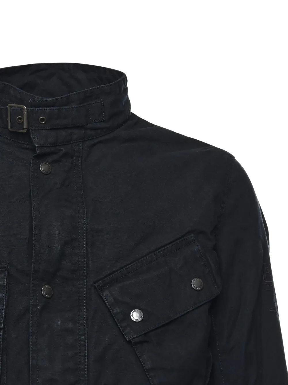 Barbour Jack met kraag en ceintuur Blauw