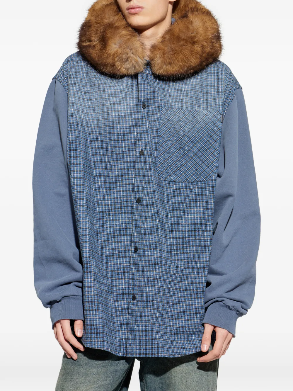 Balenciaga Check-patterned Shirt in Blue, view 3