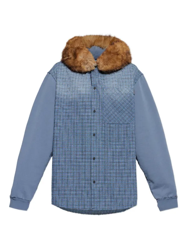 Balenciaga Check-patterned Shirt in Blue