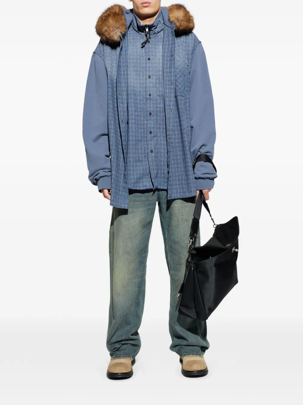 Balenciaga Check-patterned Shirt in Blue, view 2