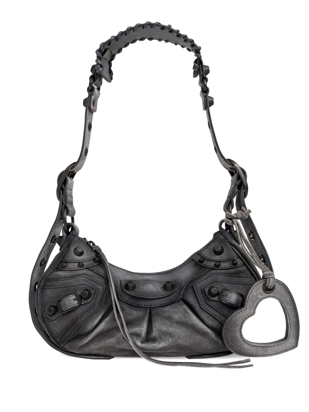 Balenciaga Borsa a spalla Le Cagole XS con borchie - Grigio