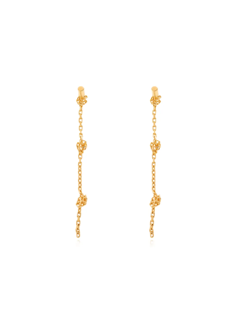Jil Sander Chain Knot-detail Drop Earrings In Gold