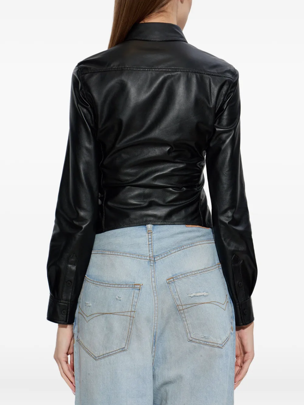 Balenciaga Leren overhemd Zwart