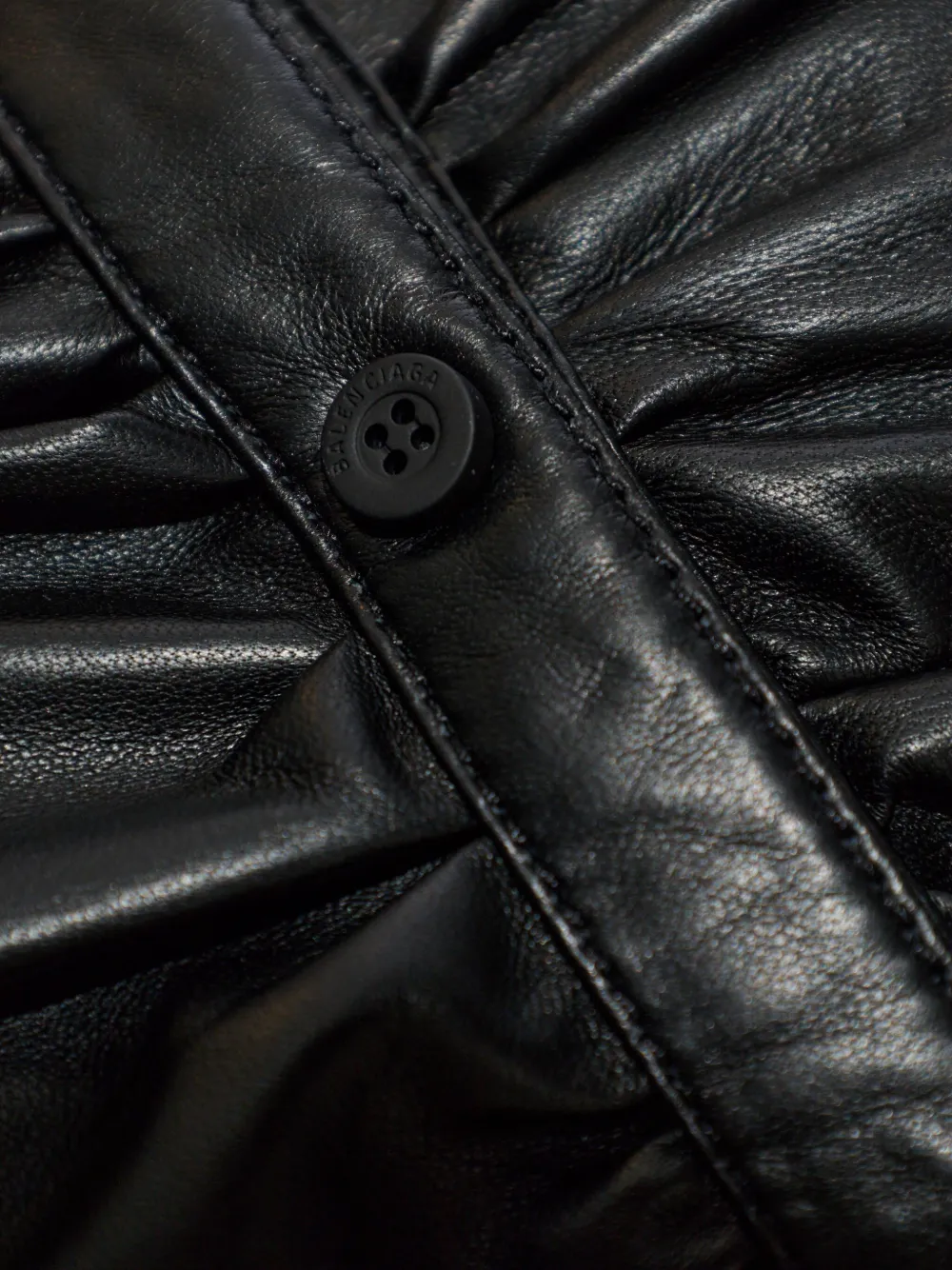 Balenciaga Leren overhemd Zwart