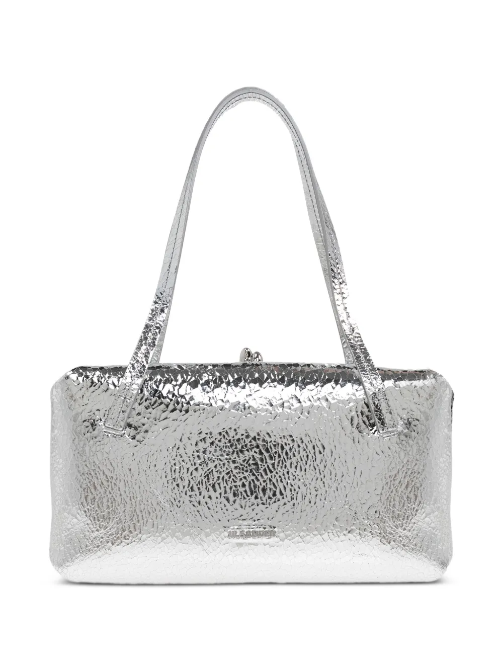 Jil Sander textured leather shoulder bag - Argento