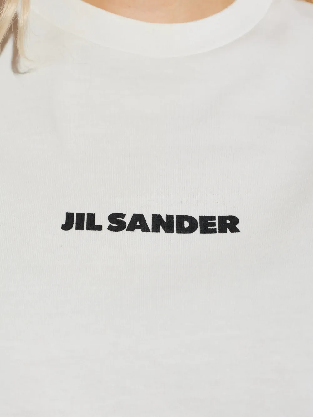 Jil Sander Short-sleeve T-shirt With Centered Logo Detail In White