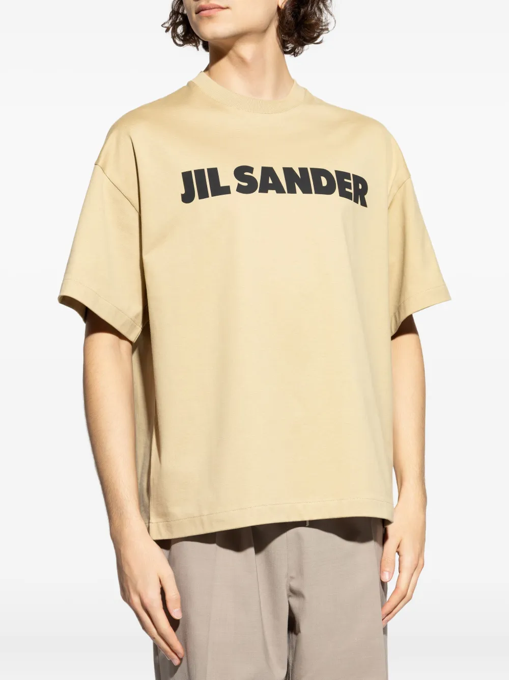 Jil Sander T-shirt met logoprint Beige