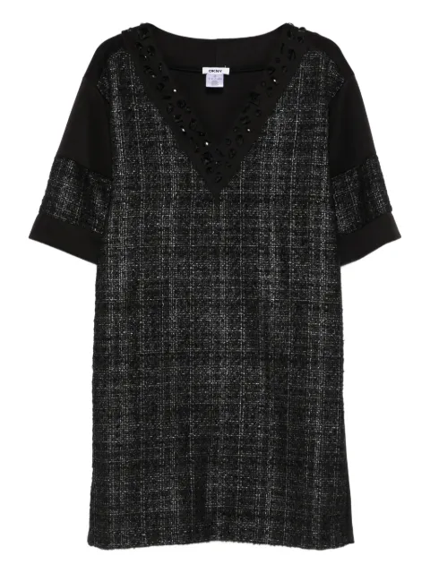 DKNY V-neck panelled mini dress