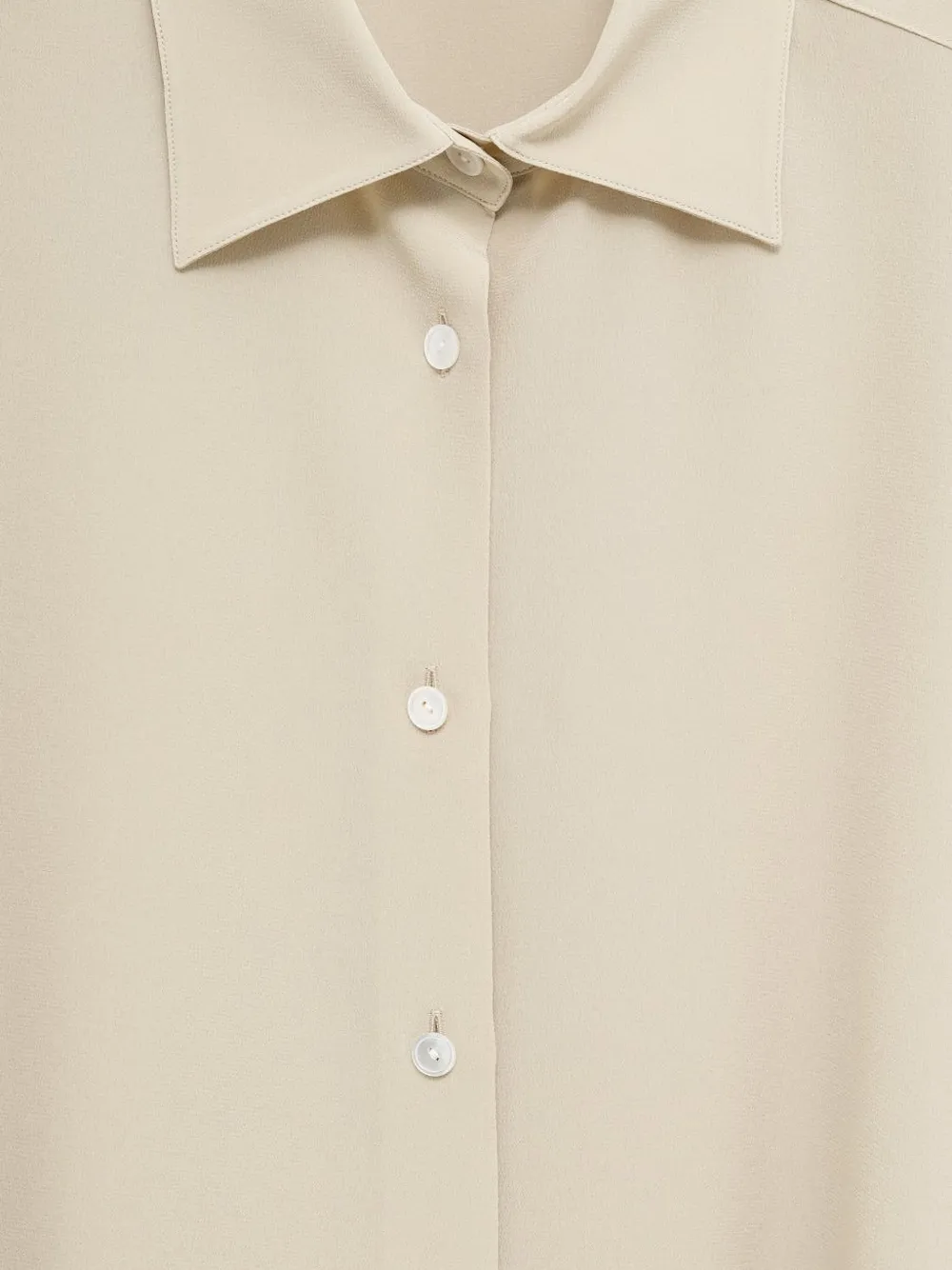 The Row Andra Oversized Silk Shirt In Neutral