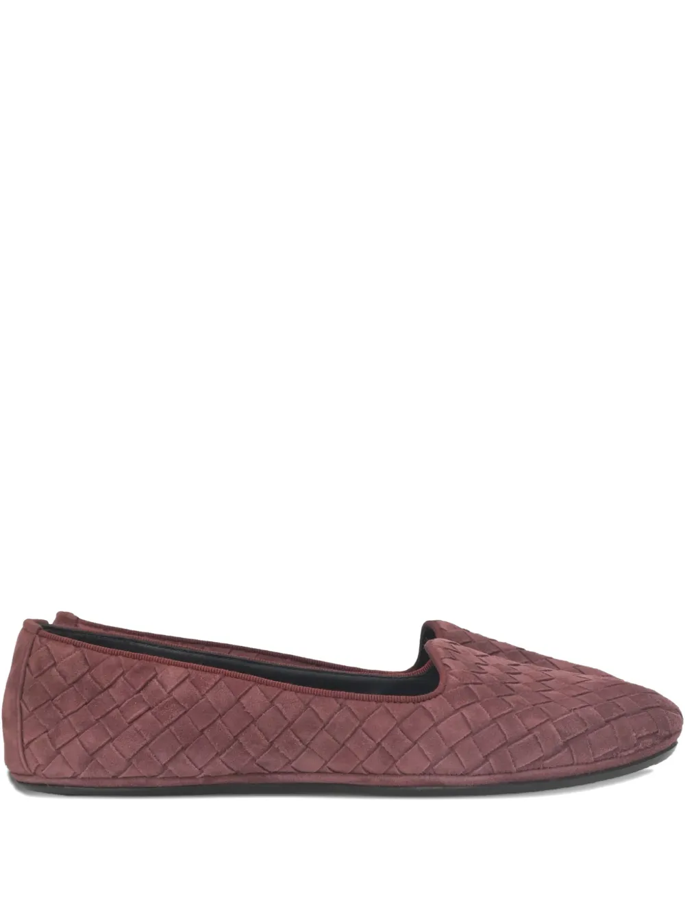 Pre-owned Bottega Veneta 240mm Intrecciato Ballet Flats In Red
