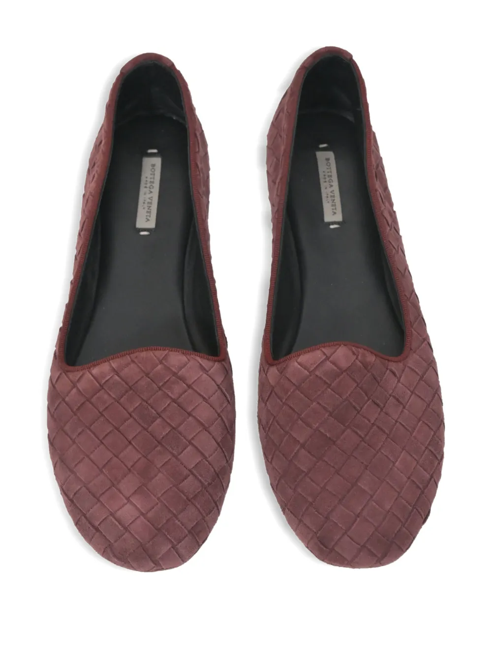 Pre-owned Bottega Veneta 240mm Intrecciato Ballet Flats In Red