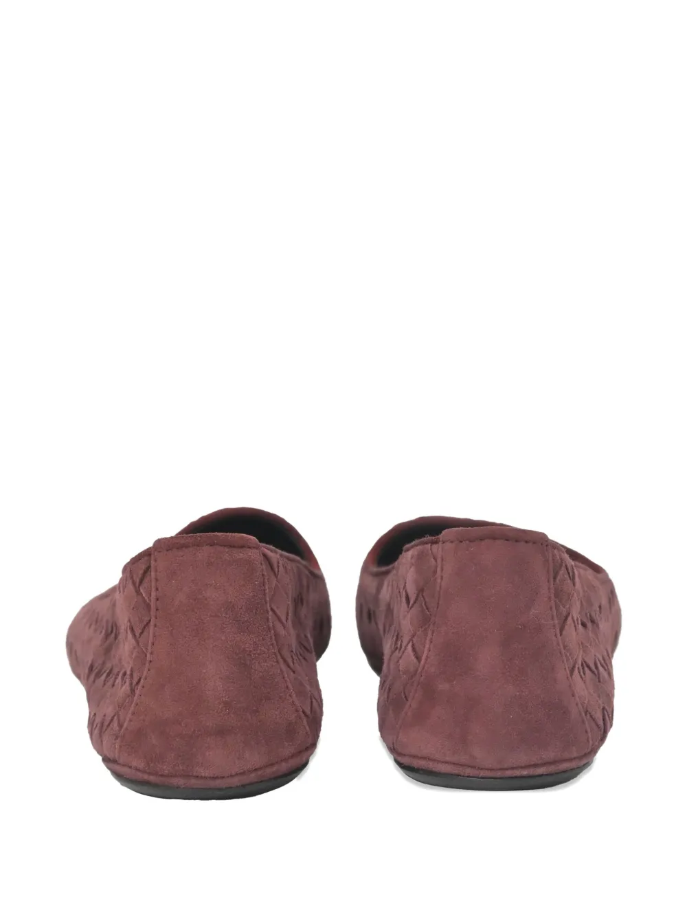 Pre-owned Bottega Veneta 240mm Intrecciato Ballet Flats In Red