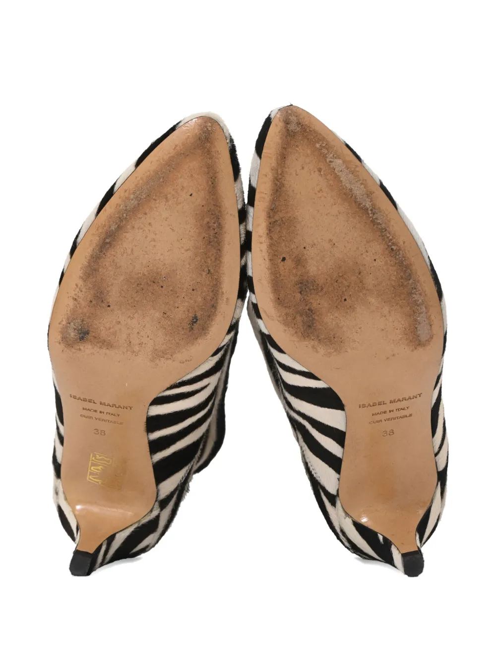 ISABEL MARANT VINTAGE Pre-owned 60mm Zebra-print Ankle Boots In White