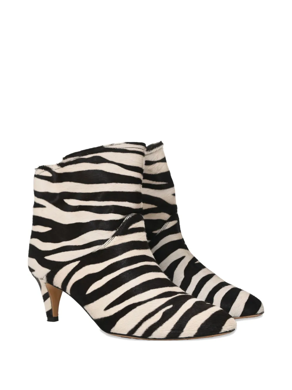 ISABEL MARANT VINTAGE Pre-owned 60mm Zebra-print Ankle Boots In White