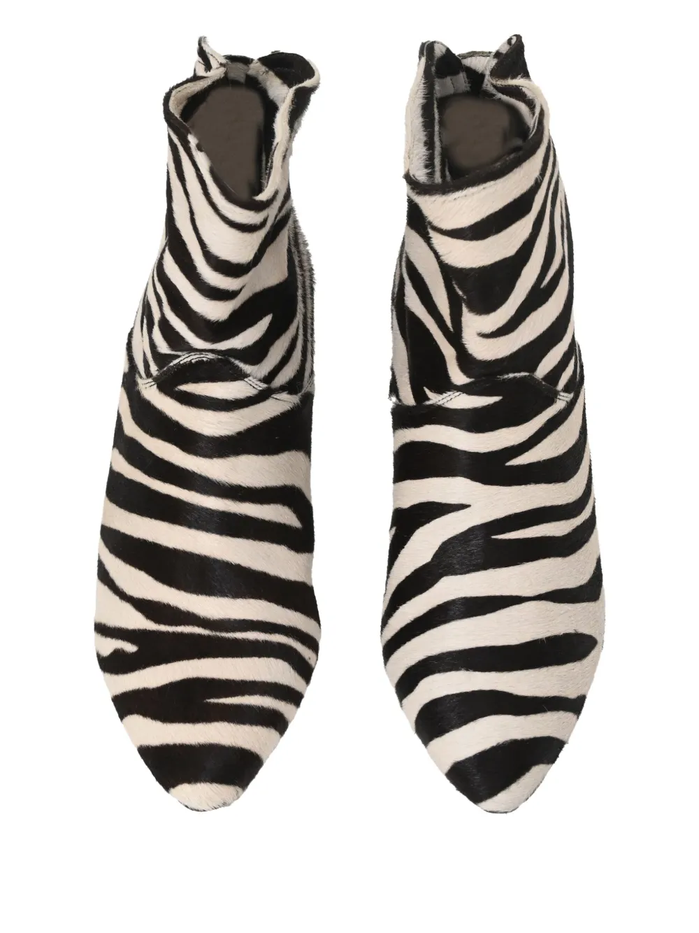 ISABEL MARANT VINTAGE Pre-owned 60mm Zebra-print Ankle Boots In White