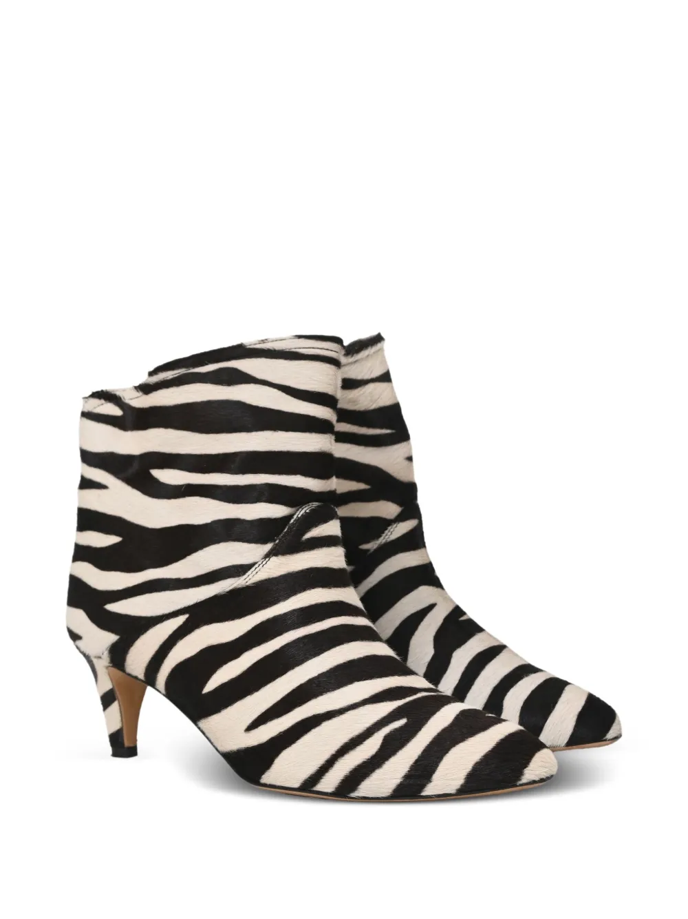 Isabel Marant Vintage 60 mm enkellaarzen met zebraprint - Wit