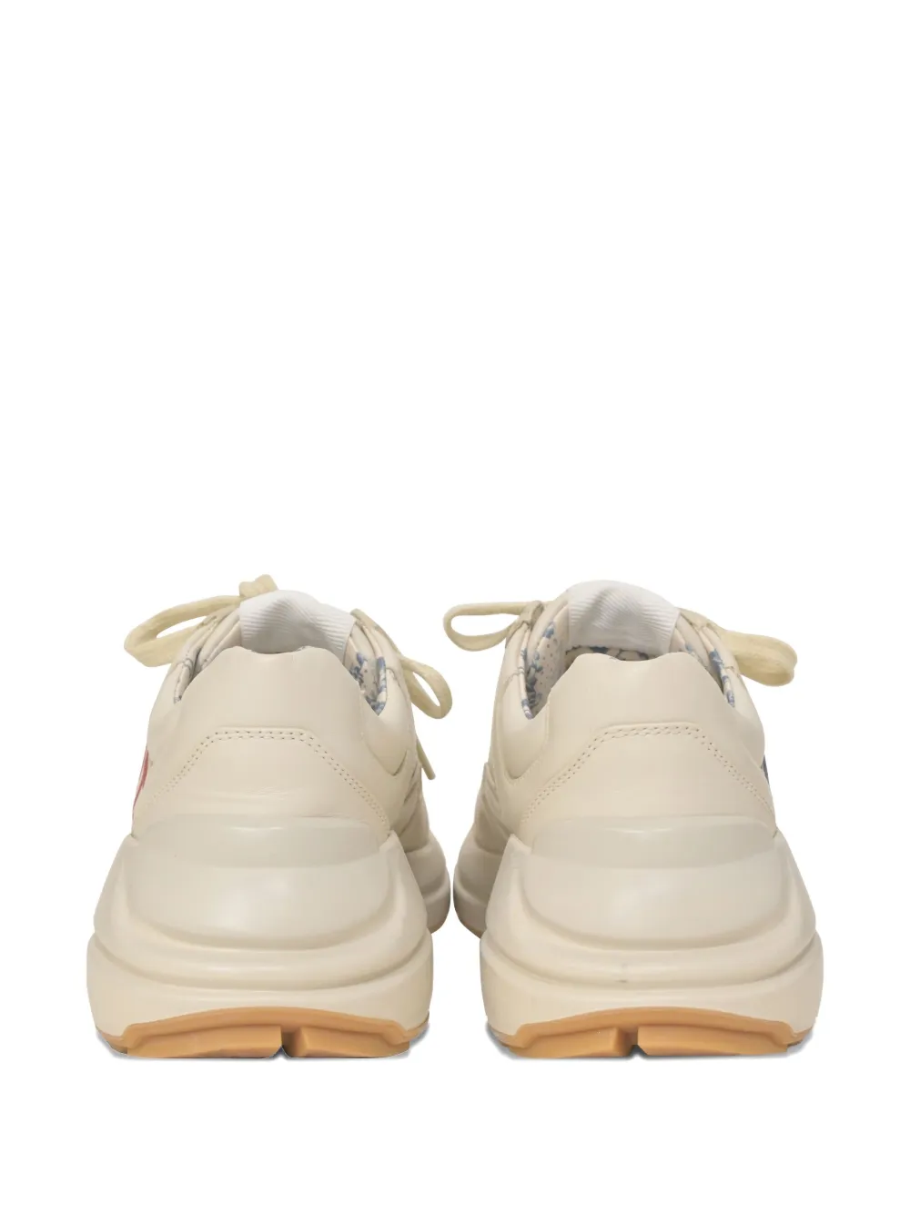 Pre-owned Gucci Rhyton Leather Sneakers In White
