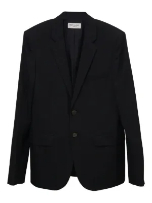 SAINT LAURENT ブラックブレザー Saint Laurent Tuxedo Jacket In Grain De Poudre | Black | FARFETCH