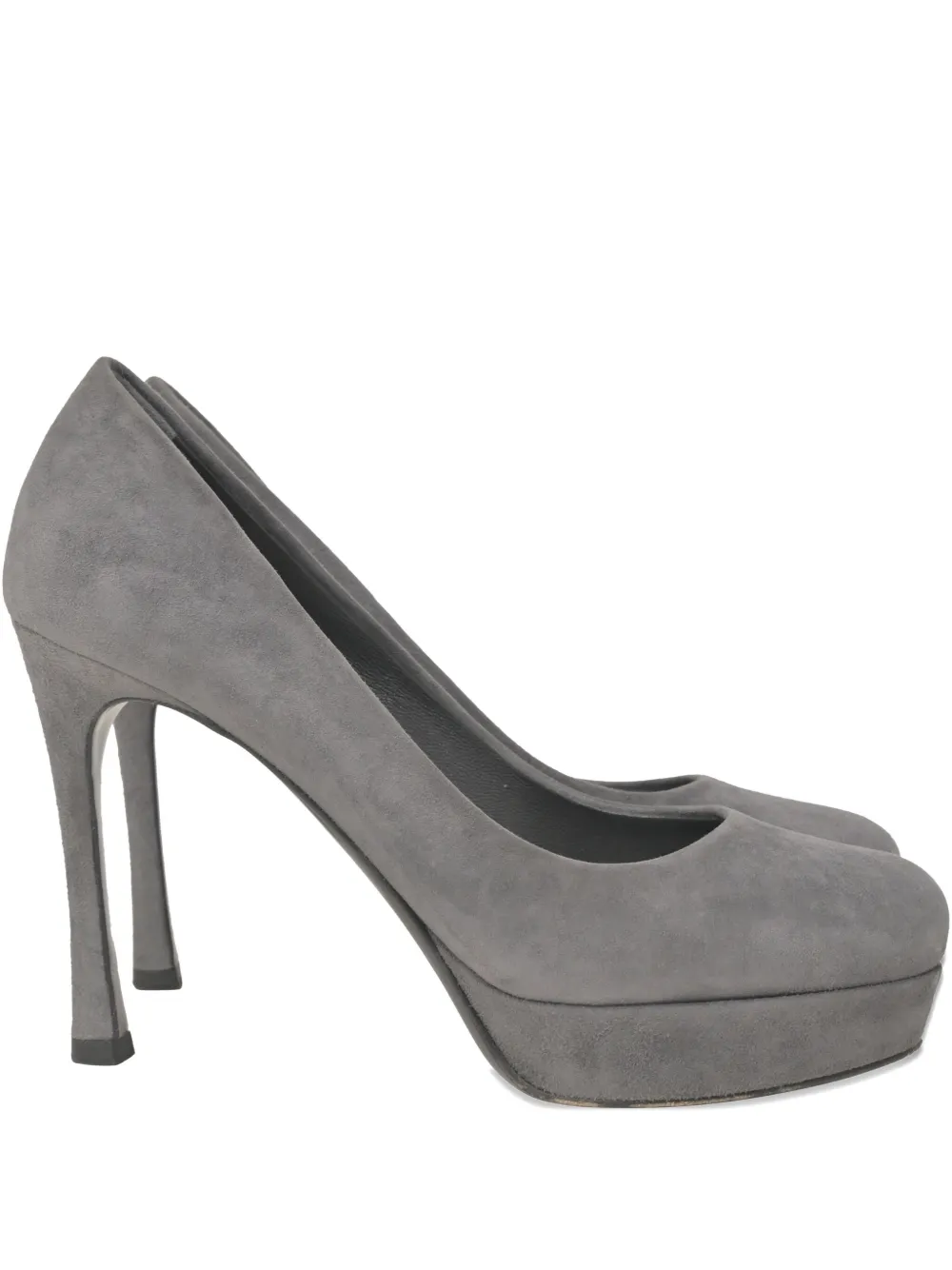 SAINT LAURENT Pre-owned 100mm Gisele Platform Pumps In Gray
