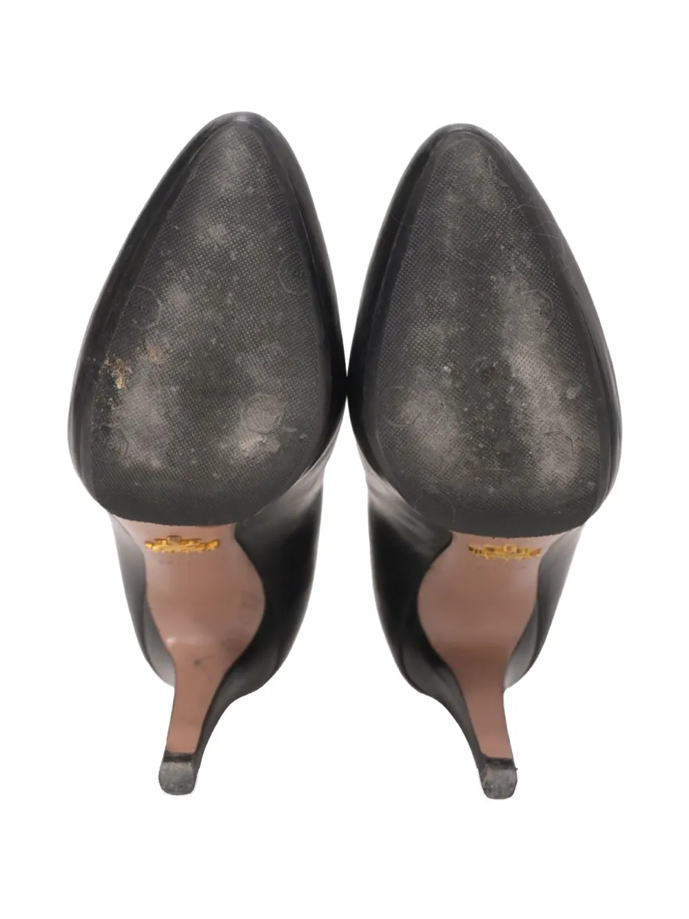 Pre-owned Prada 100mm Almond-toe Zip-fastening Ankle Boots In Black