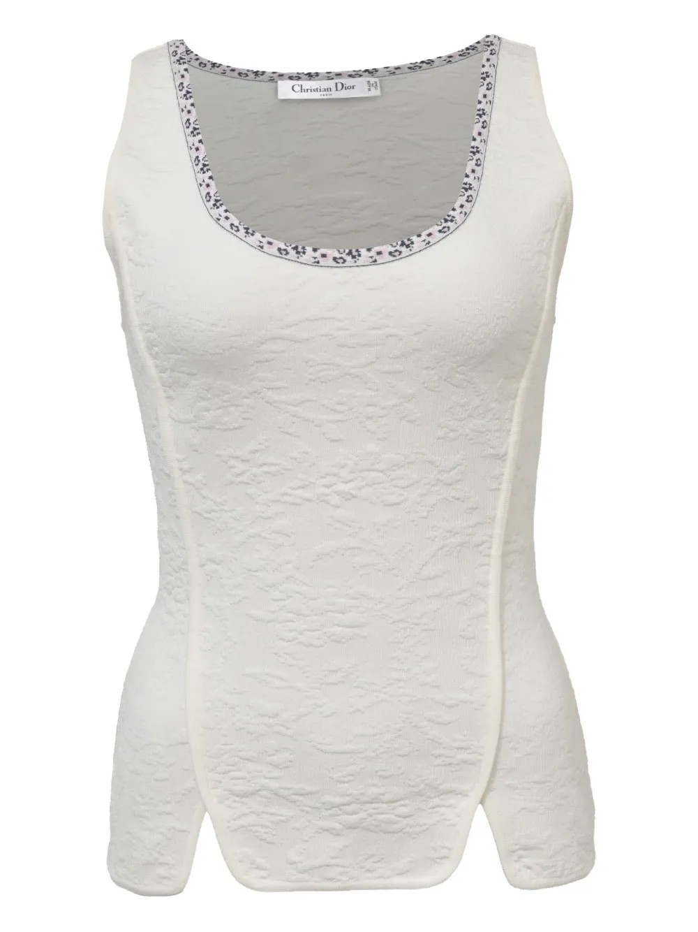 Christian Dior Pre-Owned scoop-neck sleeveless top - ホワイト Christian Dior Pre-Owned scoop-neck sleeveless top - ホワイト
