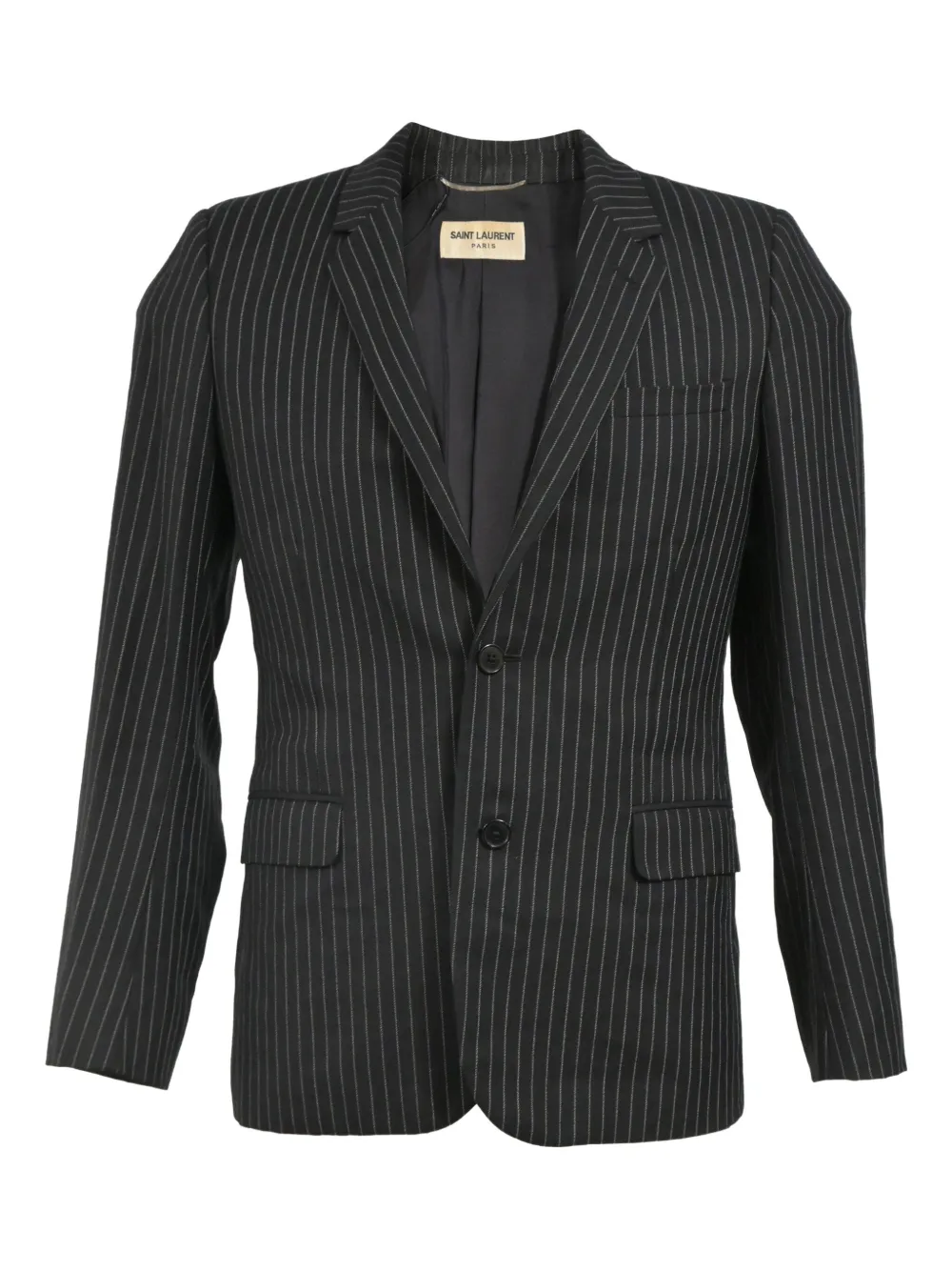 Saint Laurent Pre-Owned 70mm pinstripe single-breasted blazer - ブラック Saint Laurent Pre-Owned 70mm pinstripe single-breasted blazer - ブラック