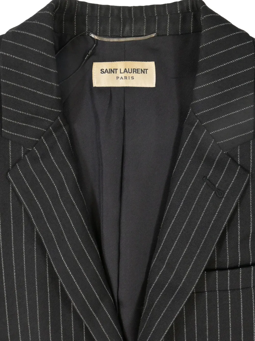 SAINT LAURENT Pre-owned 70mm Pinstripe Single-breasted Blazer In Black