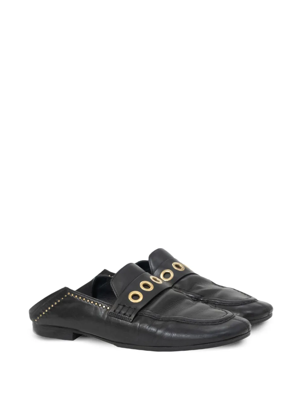 Isabel Marant Vintage 250 mm Fosten loafers met studs en ringlets - Zwart