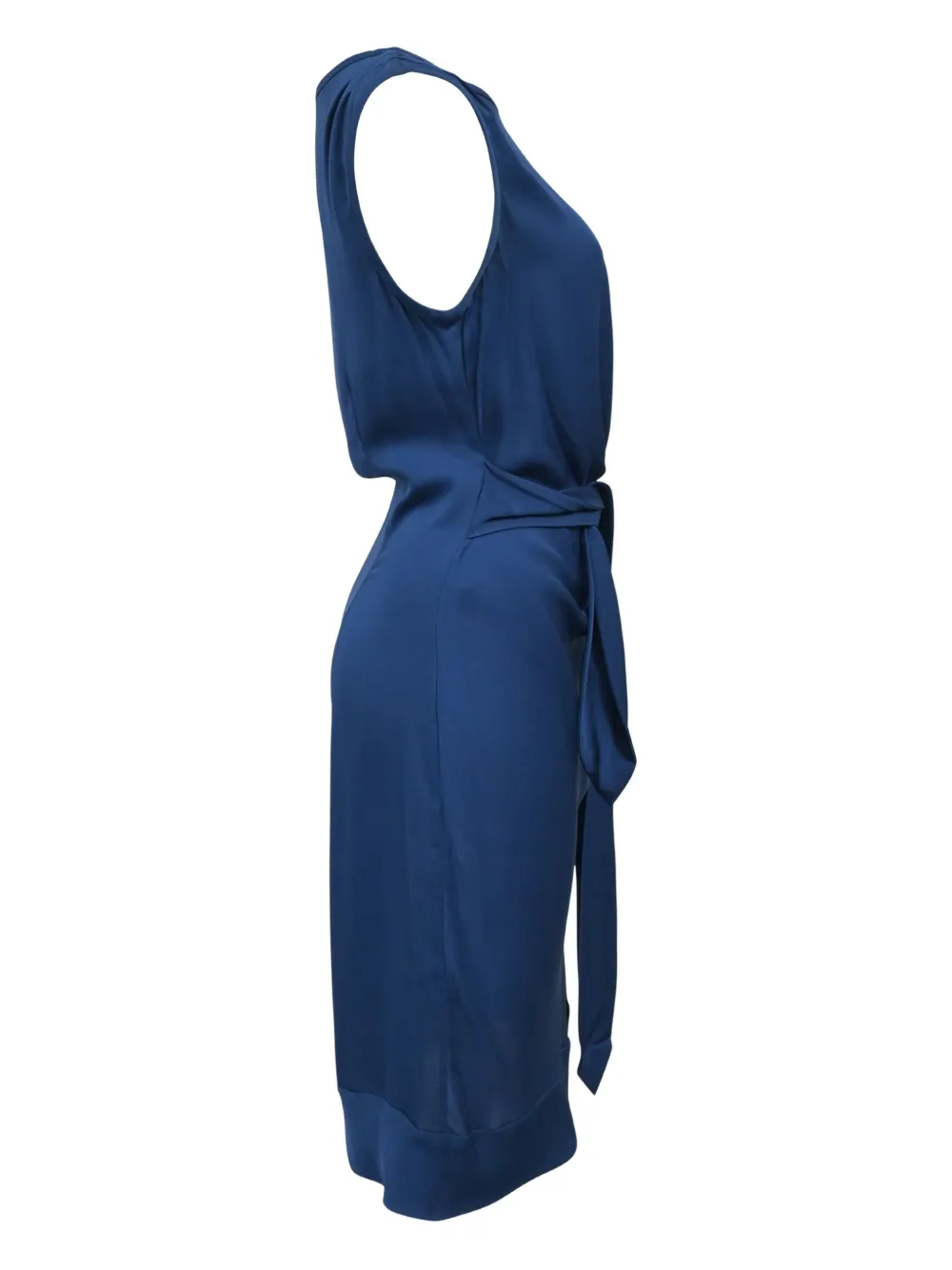 Dvf Vintage Mouwloze jurk met ceintuur - Blauw
