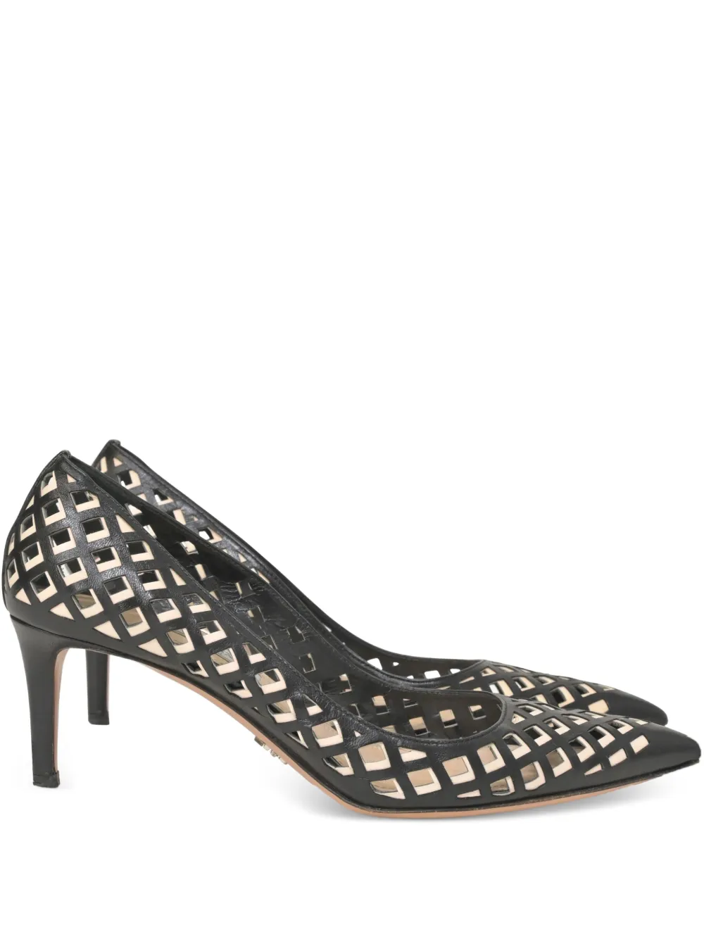 Prada Pre-Owned 60mm lattice lasercut pumps | Black | Image 1