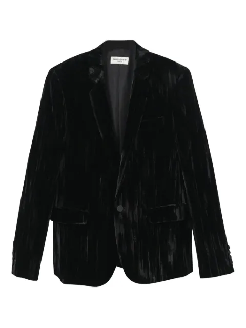 Saint Laurent Pre-Owned velvet single-breasted blazer