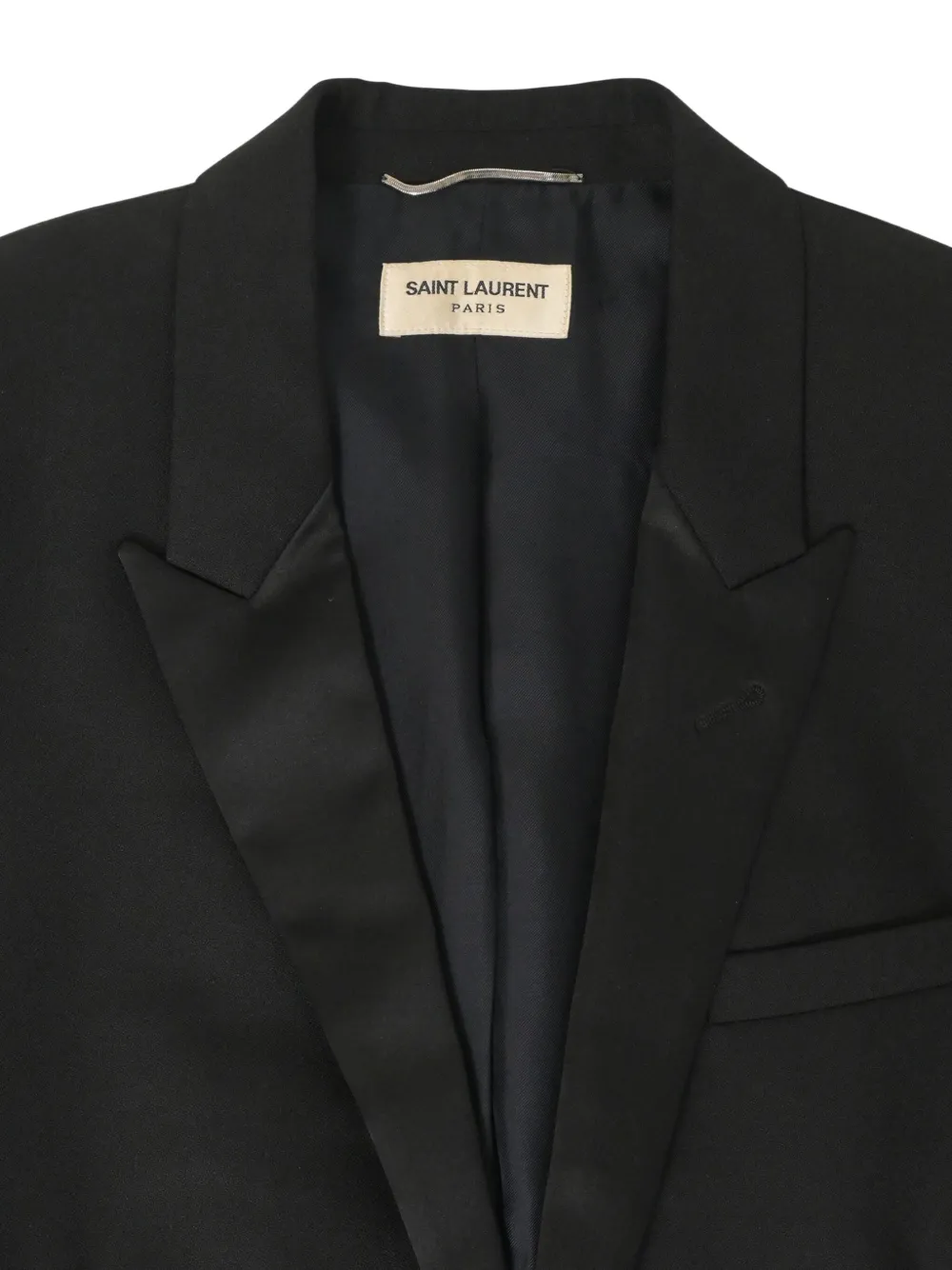 Pre-owned Saint Laurent Satin-lapel Blazer In Black