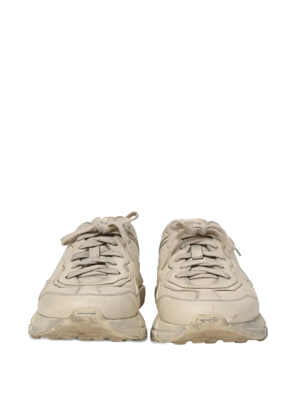 GUCCI Pre-owned 285mm Distressed Rhyton Lace-up Sneakers In Neutral