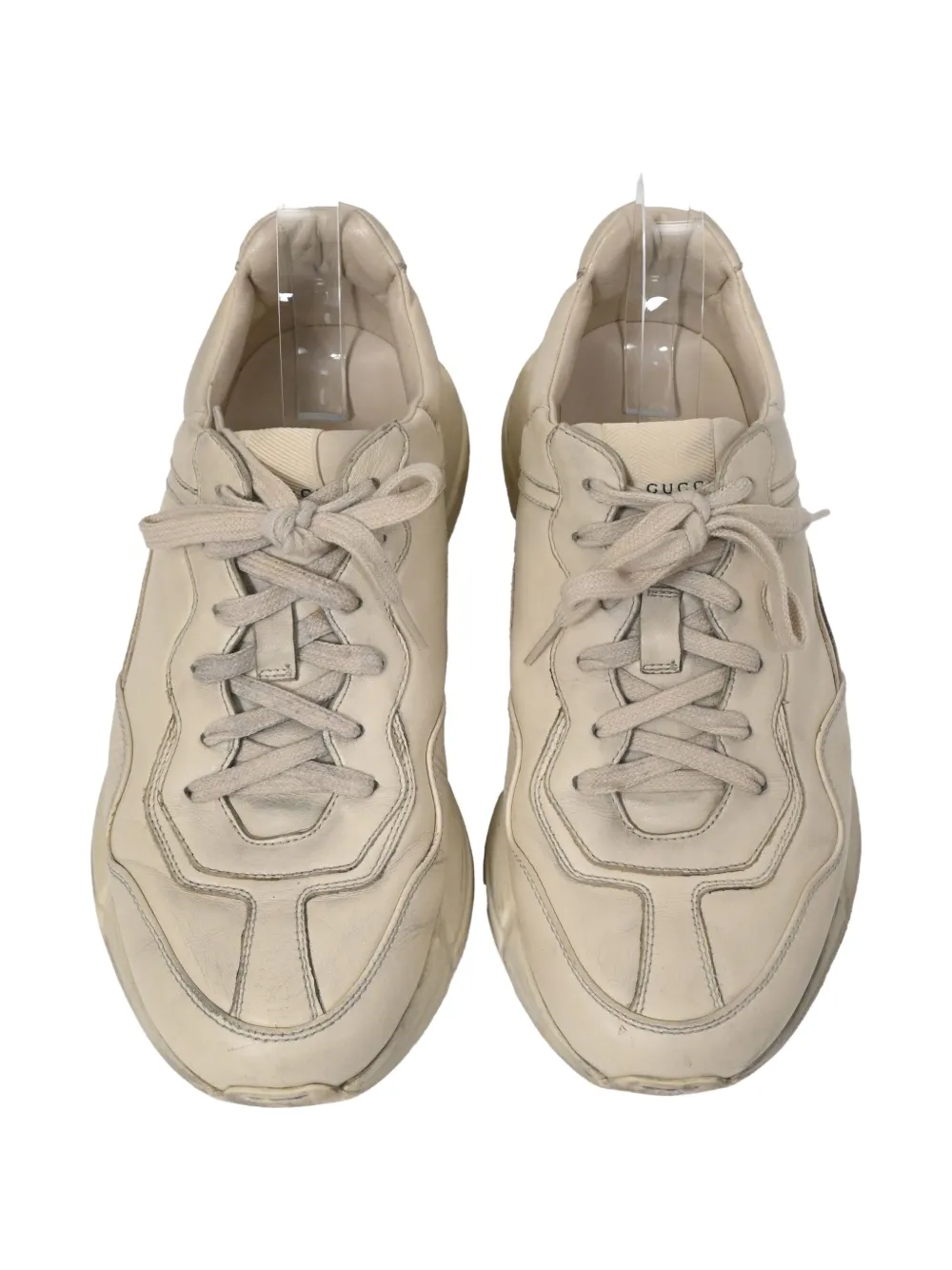 GUCCI Pre-owned 285mm Distressed Rhyton Lace-up Sneakers In Neutral