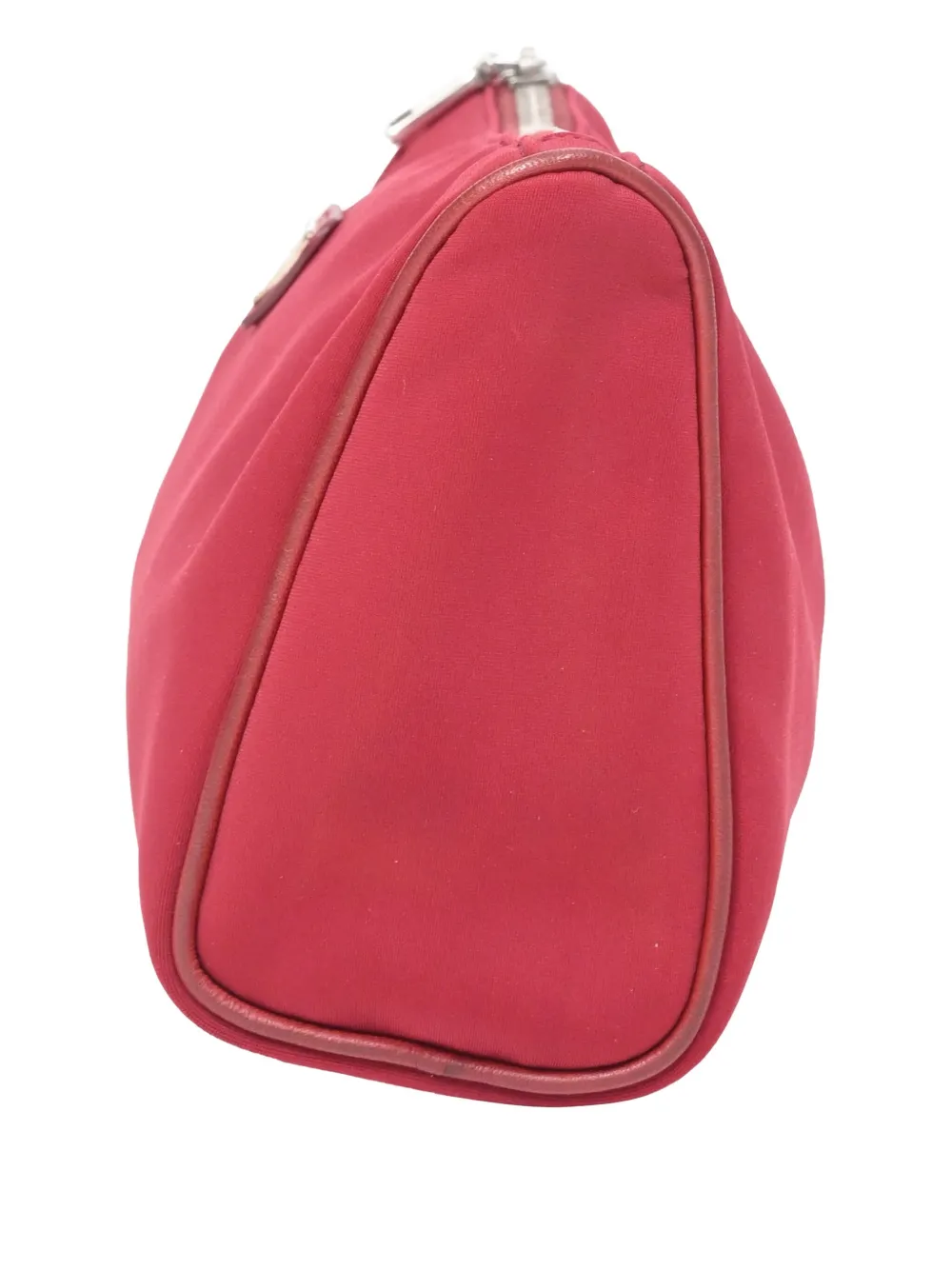 PRADA Pre-owned Small Re-nylon Triangle-logo Pouch In Red