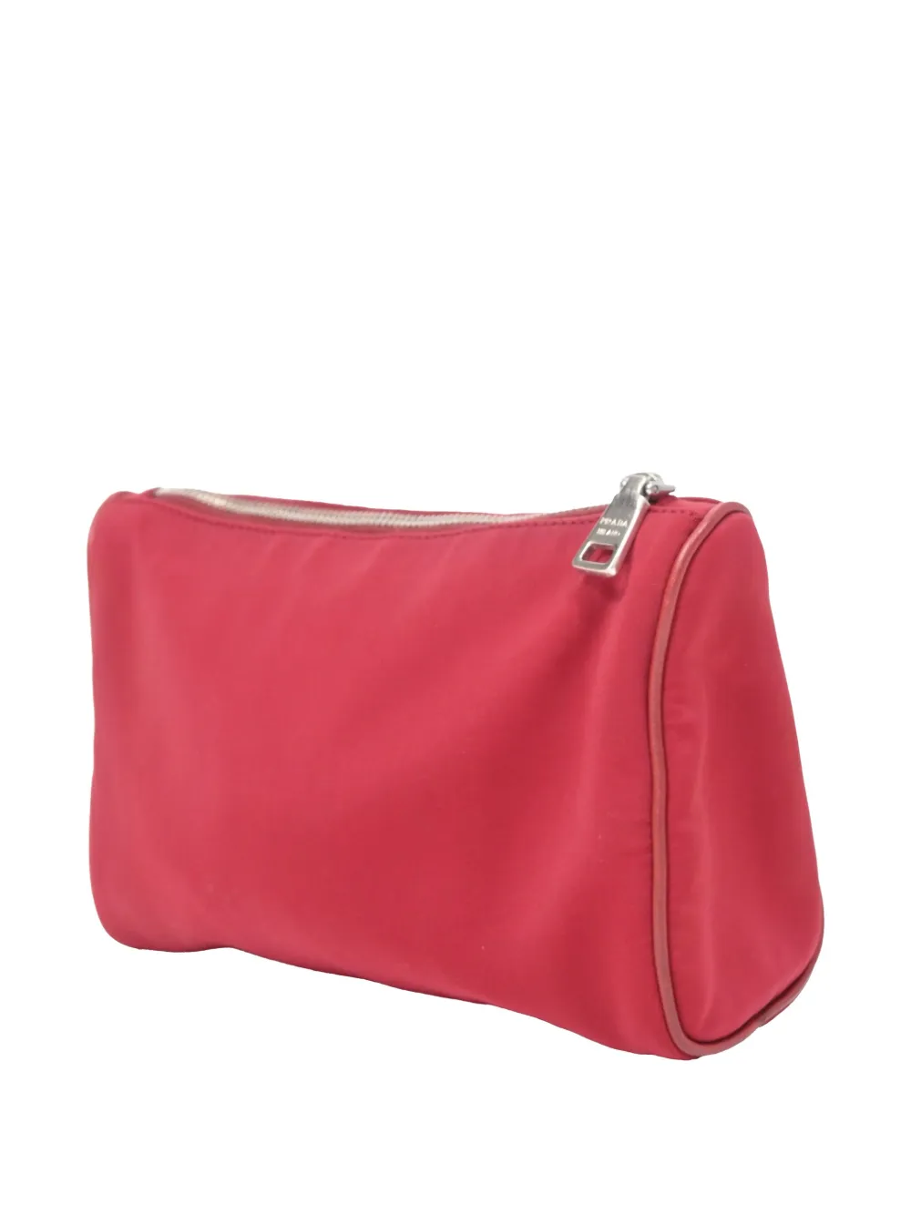 PRADA Pre-owned Small Re-nylon Triangle-logo Pouch In Red