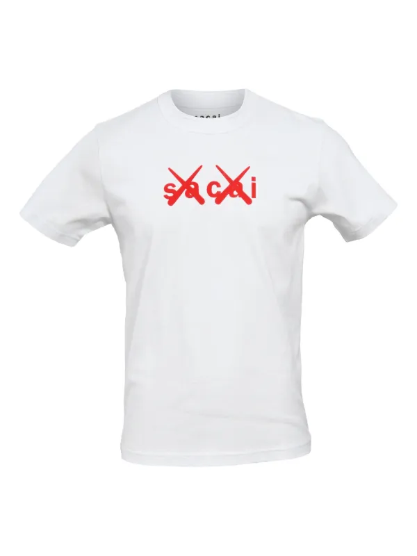 sacai x KAWS Embroidery T-Shirt WH×BK Sacai - KAWS Embroidery T-Shirt | HBX