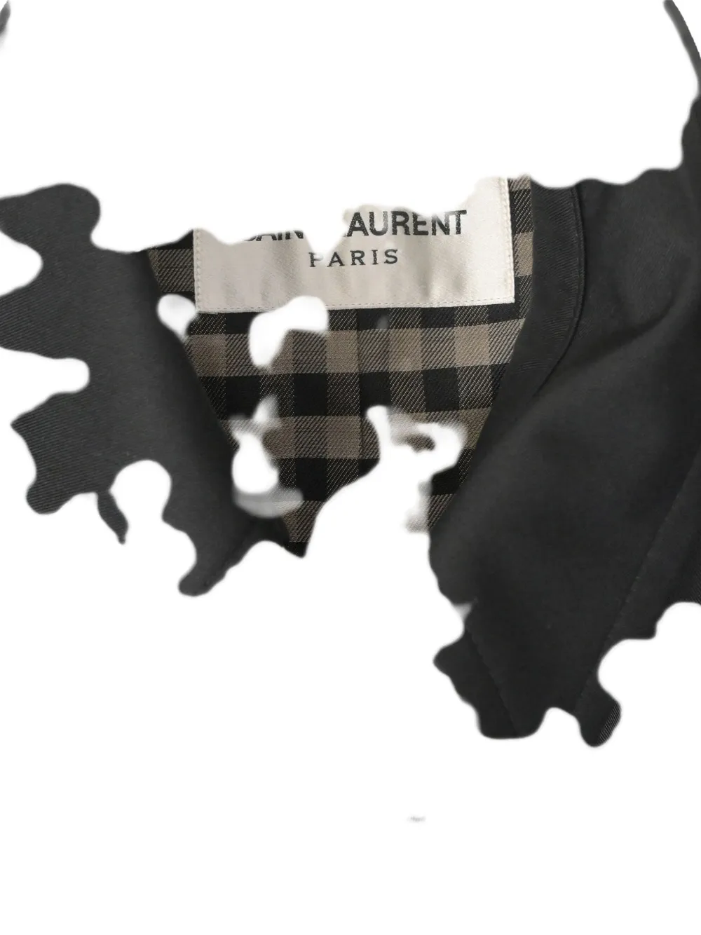 Pre-owned Saint Laurent Double-breasted Belted Trench Coat In Black