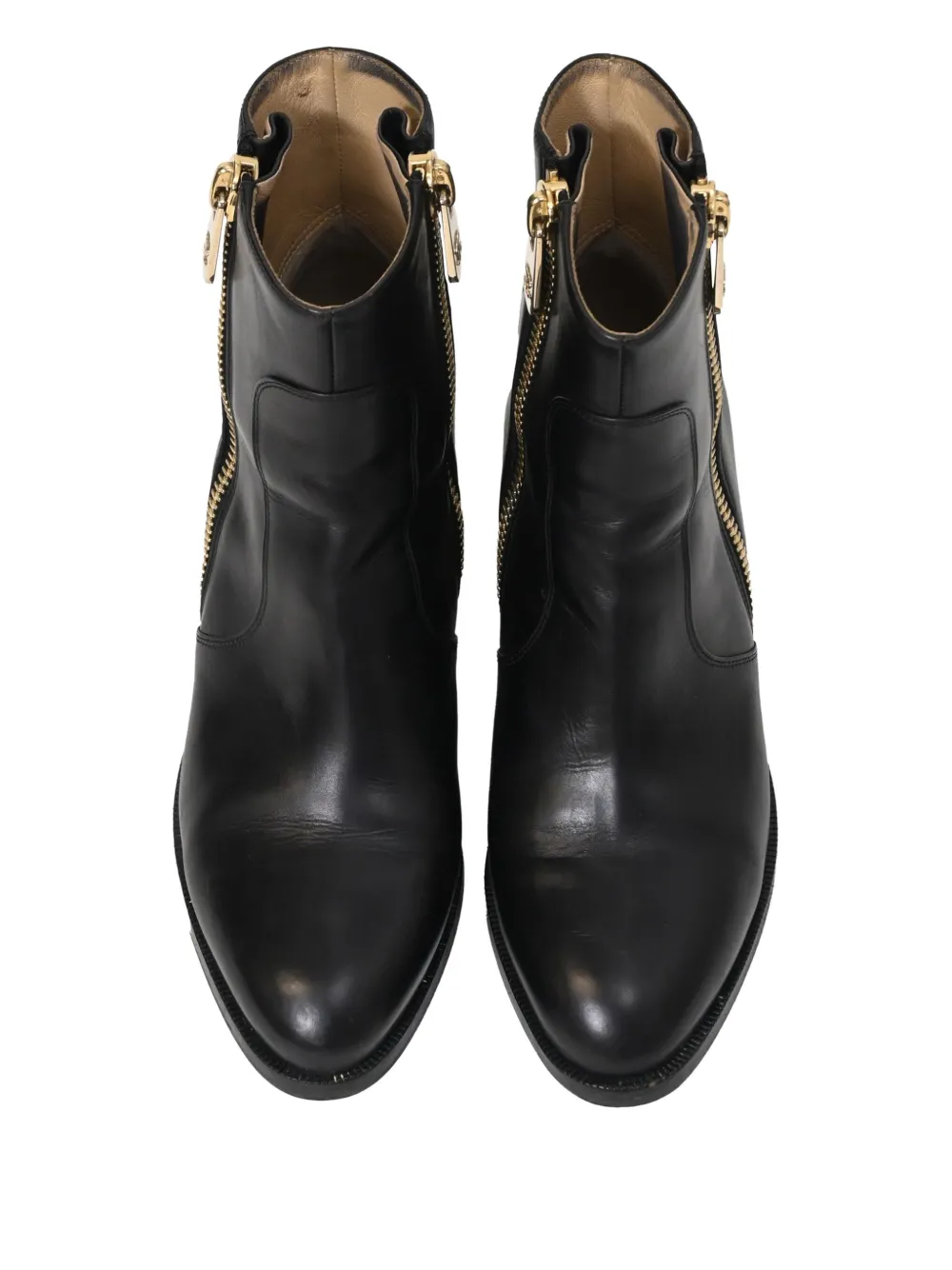 Pre-owned Chanel 55mm Cc-logo Zip Ankle Boots In Black