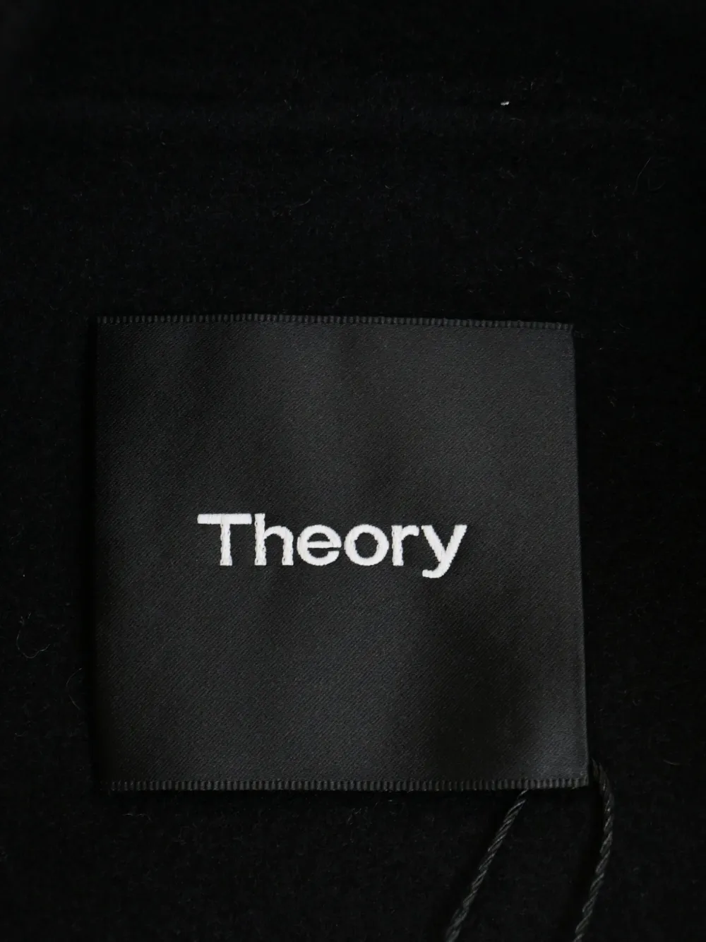 Pre-owned Theory Shawl Wool Coat In Black