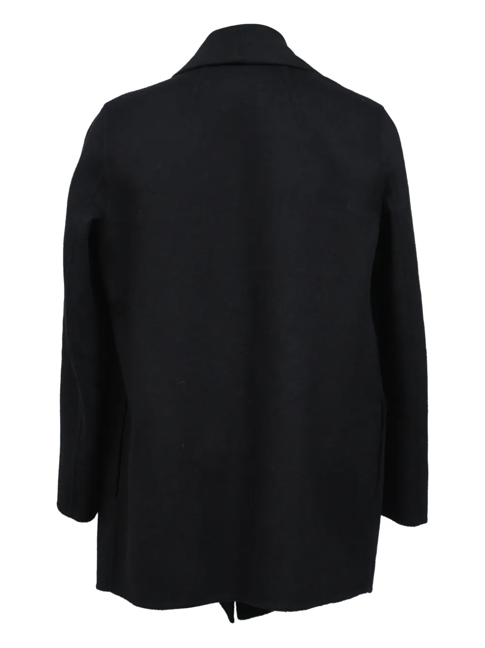 Pre-owned Theory Shawl Wool Coat In Black