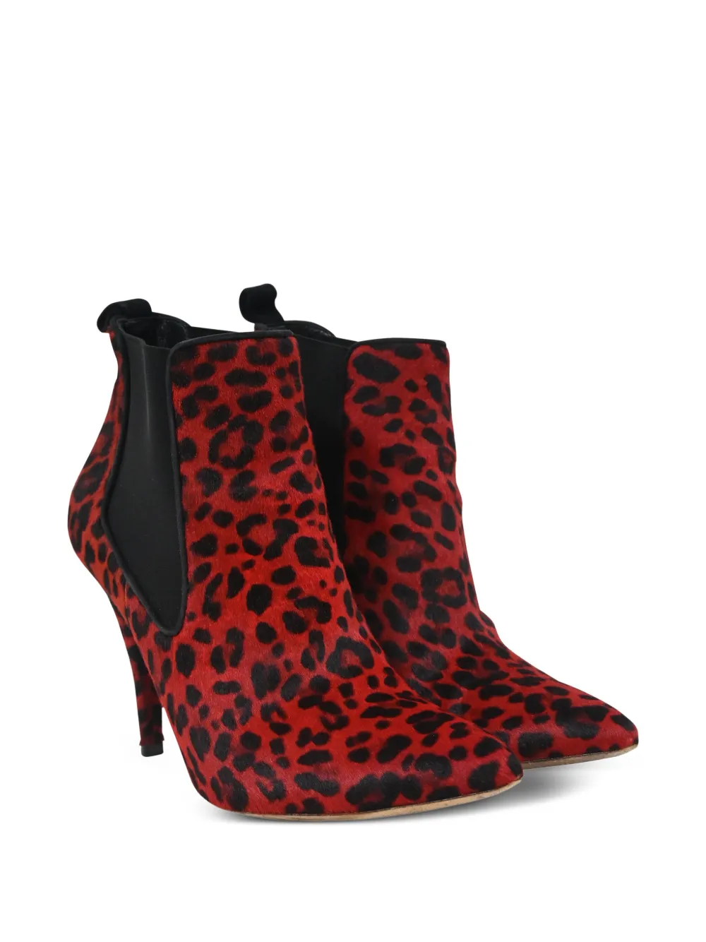 Christian Dior Pre-Owned Enkellaarzen met luipaardprint - Rood